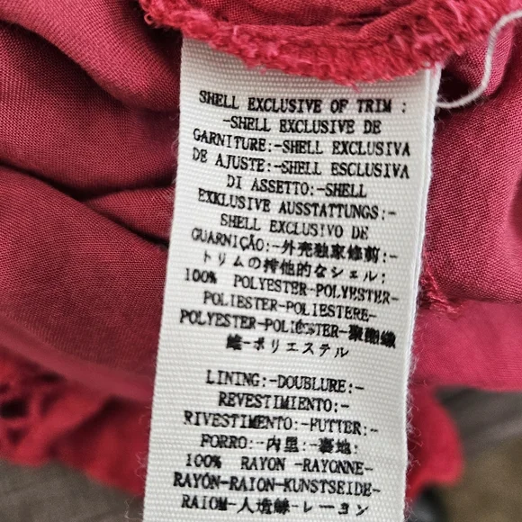 🆕️Free People Wherever You Go Crocheted Mini Dress Rose Red SZ Small - Picture 11 of 14